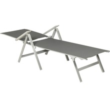 Verstellbare Gartenliege mit Aluminiumrahmen und Stoffbezug