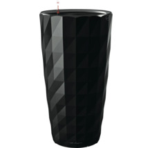 Schwarzer Pflanztopf mit geometrischem Muster