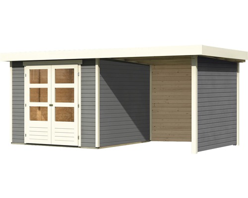 Holzgartenhaus mit Doppeltür und Schleppdach