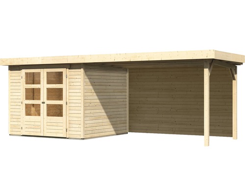 Holzgartenhaus mit Doppeltür und Vordach