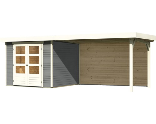 Gartenhaus mit Doppeltür und Anbau