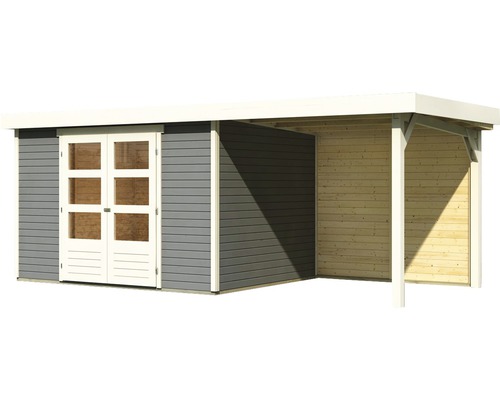 Gartenhaus mit Doppeltür und Anbau