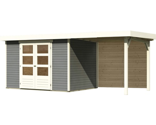 Gartenhaus mit Doppeltür und Anbau