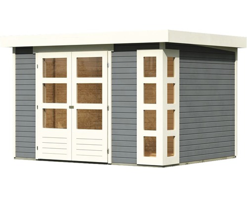 Holzgartenhaus mit Doppeltür und Fenster