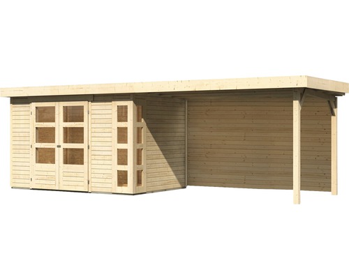 Holzgartenhaus mit Doppeltür und Fenster