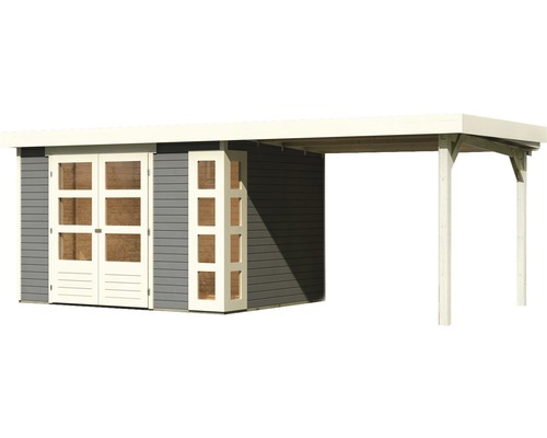 Gartenhaus mit Überdachung aus Holz