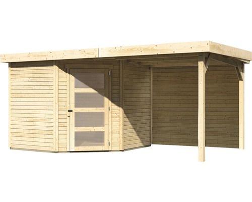 Holzgartenhaus mit Überdachung