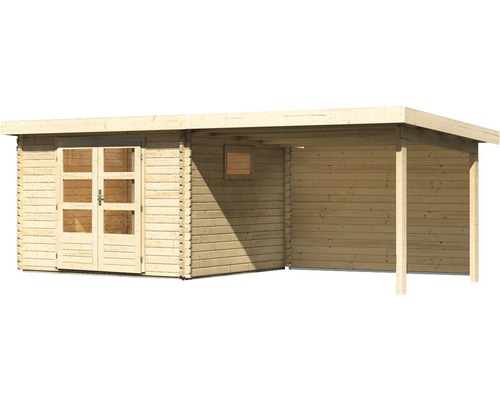 Holzgartenhaus mit Doppeltür und Vordach