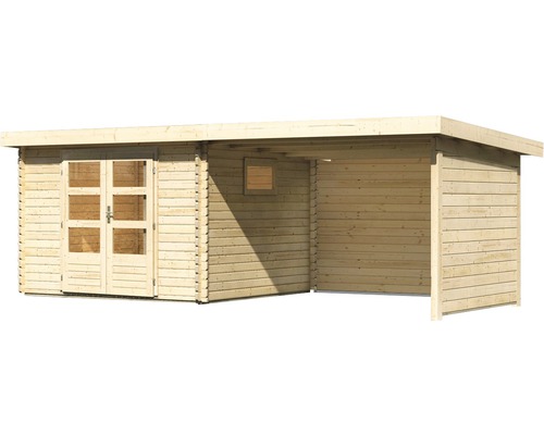 Holzgartenhaus mit Doppeltür und Vordach