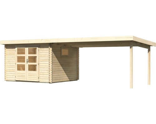 Holzgartenhaus mit Überdachung