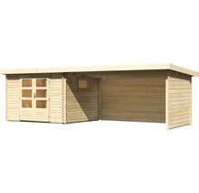 Holzgartenhaus mit Doppeltür und Carport