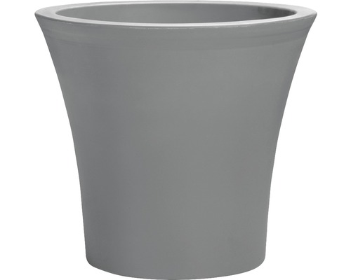 Pflanzvase Lafiora City Kunststoff Ø 40 cm H 38 cm inkl. Bewässerungssystem und Rollen grau Grauer Blumentopf in Trichterform