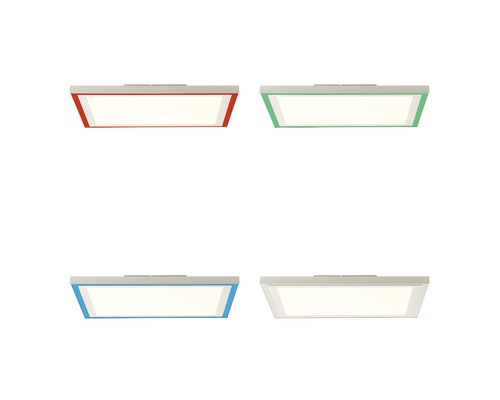 Vier LED Deckenleuchten mit unterschiedlichen Rahmen
