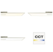 Abbildung verschiedener Farbtemperaturen einer Deckenleuchte mit CCT-Symbol.