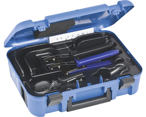 Geberit Werkzeugkoffer mit verschiedenen Werkzeugen zur Sanitärinstallation