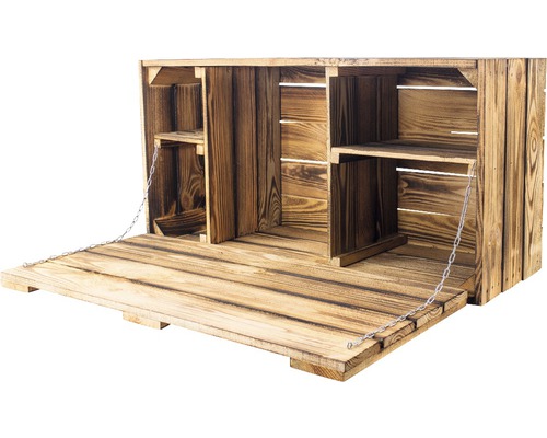 Vintage Hängebar mit Arbeitsplatte geflammt 81x31x41 cm