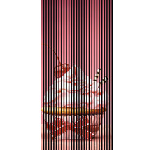 Dekoratives Poster eines Cupcakes mit Kirsche und Schleife