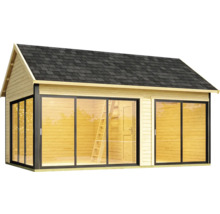Gartenhaus mit Schiebetüren und Dachpappe