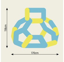 Illustration eines Spielgerüsts mit den Maßen 118 cm Höhe und 170 cm Breite