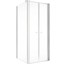 Duschtür mit Seitenwand mit SCHULTE ExpressPlus Garant 2.0 80 x 80 cm Profil aluminium Klarglas Schmutzabweisende Glasbeschichtung Türanschlag rechts Seitenwandanschlag links-thumb-1