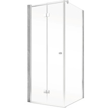 Duschtür mit Seitenwand mit SCHULTE ExpressPlus Garant 2.0 90 x 90 cm Profil chrom Klarglas Schmutzabweisende Glasbeschichtung Türanschlag links Seitenwandanschlag rechts Puffergriff-thumb-1