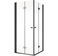 Eckeinstieg mit Drehfalttür SCHULTE ExpressPlus Garant 2.0 100 x 100 cm Profil schwarz Klarglas Schmutzabweisende Glasbeschichtung Türanschlag links Türanschlag rechts Puffergriff-thumb-1 Eckeinstieg mit Drehfalttür SCHULTE ExpressPlus Garant 2.0 100 x 100 cm Profil schwarz Klarglas Schmutzabweisende Glasbeschichtung Türanschlag links Türanschlag rechts Puffergriff-thumb-1