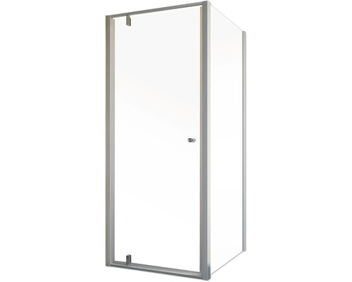 Eckdusche mit Tür aus Glas