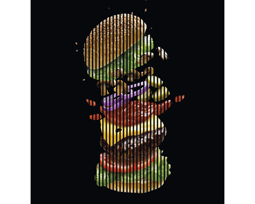 Akustikpaneel digital bedruckt Burger 1 2400 x 2253 x 19 mm Set = 4 Einzelpaneele