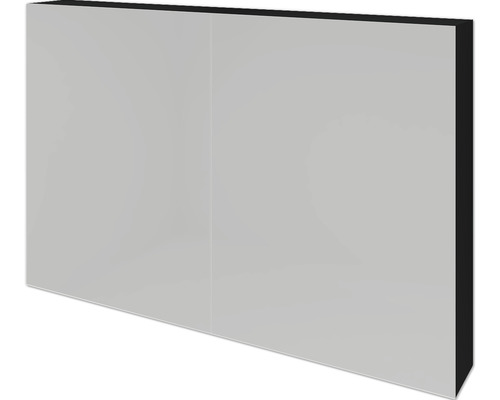 Spiegelschrank Sanox 100 x 13 x 65 cm schwarz matt 2-türig