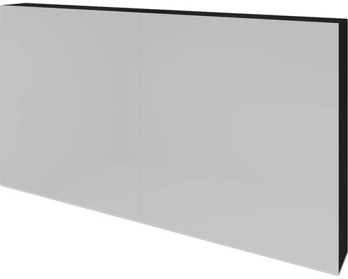 Spiegelschrank Sanox 120 x 12 x 65 cm schwarz matt 2-türig doppelt verspiegelt