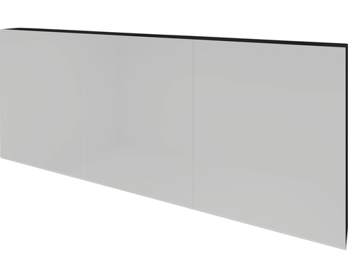 Spiegelschrank Sanox 160 x 12 x 65 cm schwarz matt 3-türig doppelt verspiegelt Grauer Hängeschrank mit drei Türen