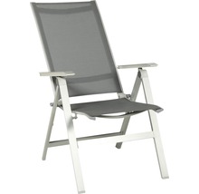 Verstellbarer Gartenstuhl aus Aluminium und Textilgewebe