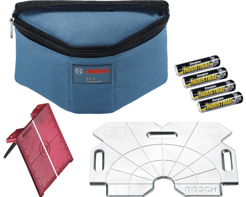 Bosch Fliesenlinienlaser GTL 3 Professional Set mit Zubehör, inklusive Tasche, Zieltafel, Batterien und Winkel