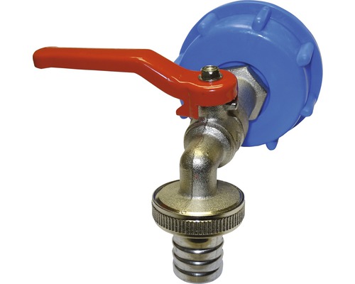 Airfit Tankventilset für Zisternen mit Kugelhahn 3/4" mit 59 x 6 mm Überwurf Auslaufhahn für Regentonnen mit Griff