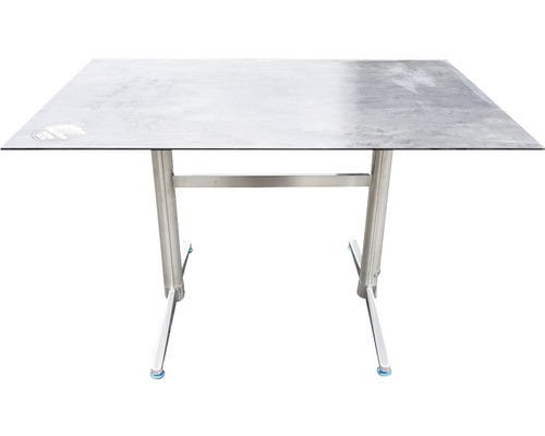 Gartentisch Destiny LOFT 120x80x75cm, Edelstahl, Tischplatte HPL, beton dunkel Quadratischer Tisch mit Tischplatte und Metallbeinen