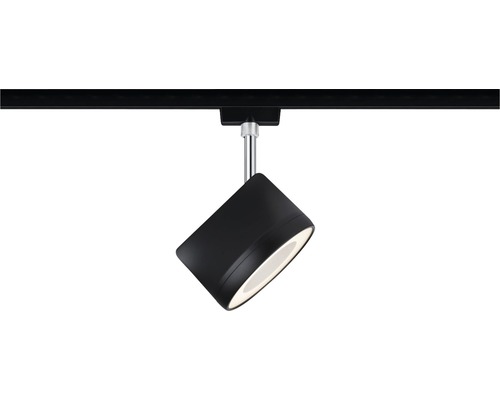 Schwarzer LED-Schienenstrahler an einer Schiene