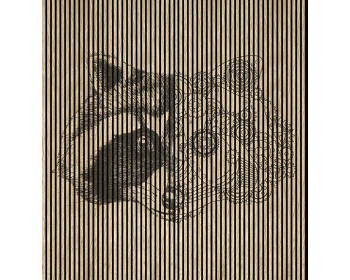 Akustikpaneel digital bedruckt Raccoon 1 2400 x 2253 x 19 mm Set = 4 Einzelpaneele