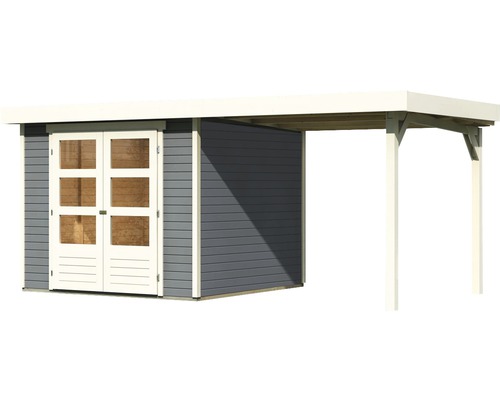 Gartenhaus mit Doppeltür und Anbau