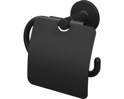 Toilettenpapierhalter mit Deckel Lenz NERO schwarz