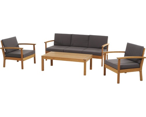 Loungeset Gardamo Tavira 4-teilig teaklook Eukalyptus FSC 100%, inkl. Kissen Loungeset Gardamo Tavira 4-teilig teaklook Eukalyptus FSC 100%, inkl. Kissen