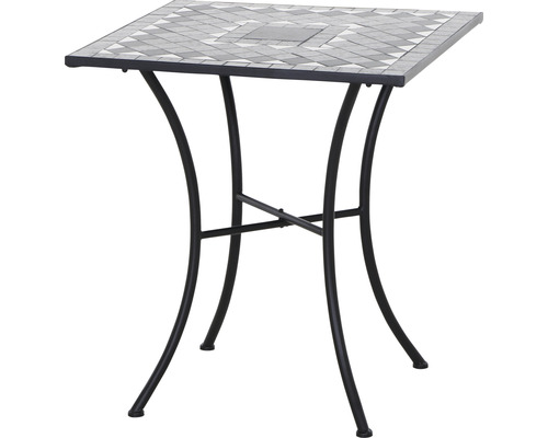 Gartentisch Gardamo Como eckig 64 x 64 cm Gestell aus Stahl in matt schwarz, Gartentischplatte aus Keramik in dunkelgrau Gartentisch Gardamo Como eckig 64 x 64 cm Gestell aus Stahl in matt schwarz, Gartentischplatte aus Keramik in dunkelgrau