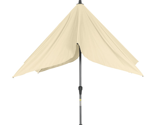 Sonnenschirm mit Mittelstock und hellem Schirmbezug