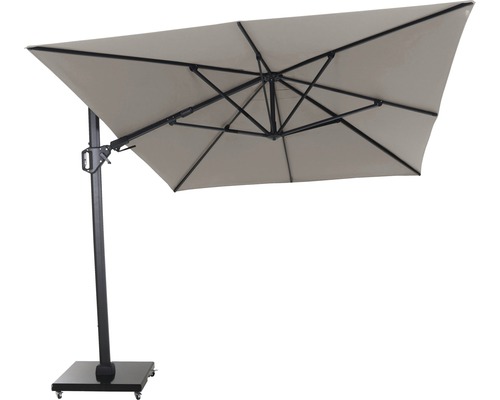 Ampelschirm Siena Garden Sunset N+ anthrazit/taupe 350x260cm Gestell Aluminium anthrazit, Bezug 100% Polyester, 300g/m² in taupe, PU-beschichtet, UPF 50+ Freiarmschirm mit rechteckigem Schirmdach und stabilem Standfuß