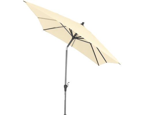 Cremefarbener Sonnenschirm mit Kurbelmechanismus