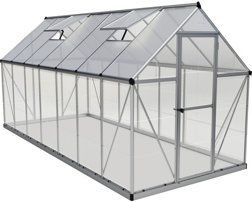Gewächshaus mit Aluminiumrahmen und Dachfenstern