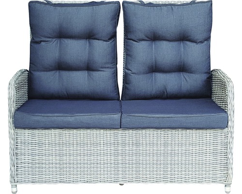 Zweisitzer Gartensofa mit Polyrattan-Gestell und Kissen