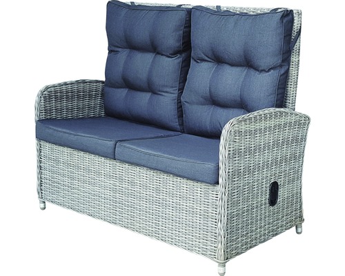 Zweisitzer Gartensofa aus Rattan mit Polster