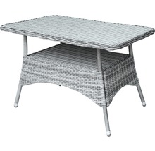 Rattan Gartentisch mit Ablage