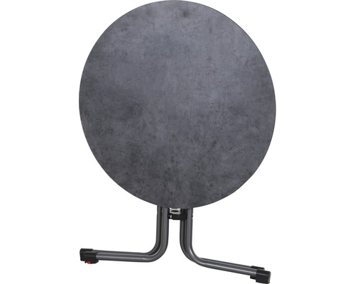 Runder Klapptisch mit Metallgestell für den Innenbereich