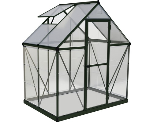 Gewächshaus mit Tür und Dachfenster